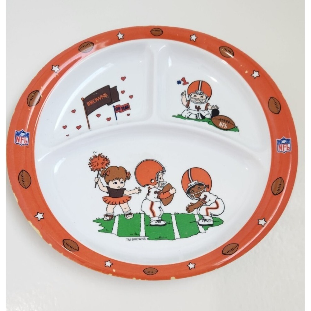 VINTAGE old Cincinnati Browns‎ NFL HARD PLASTIC PLATE kids